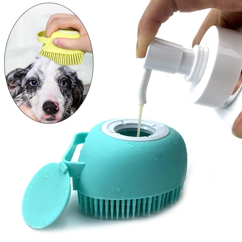 Escova de Banho em Silicone para Pets - Escova Massageadora